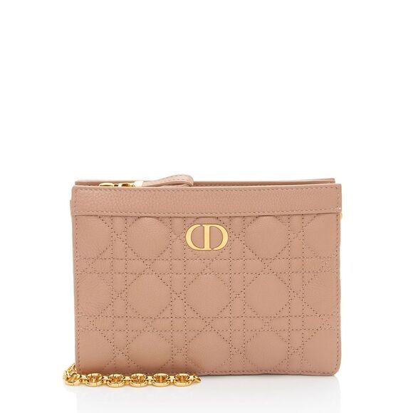 Dior Cannage Calfskin Caro Every Dior Pouch on Chain - Picture 1 of 12